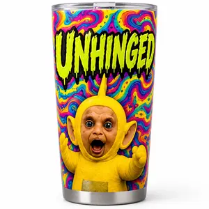 Funny Yellow Alien Insulated Tumbler with Lid, Stainless Steel Vacuum Flask, Reusable Travel Mug for Coffee Tea Water and Cold Drinks, Novelty Drinkware Gift for Men Women Friends
