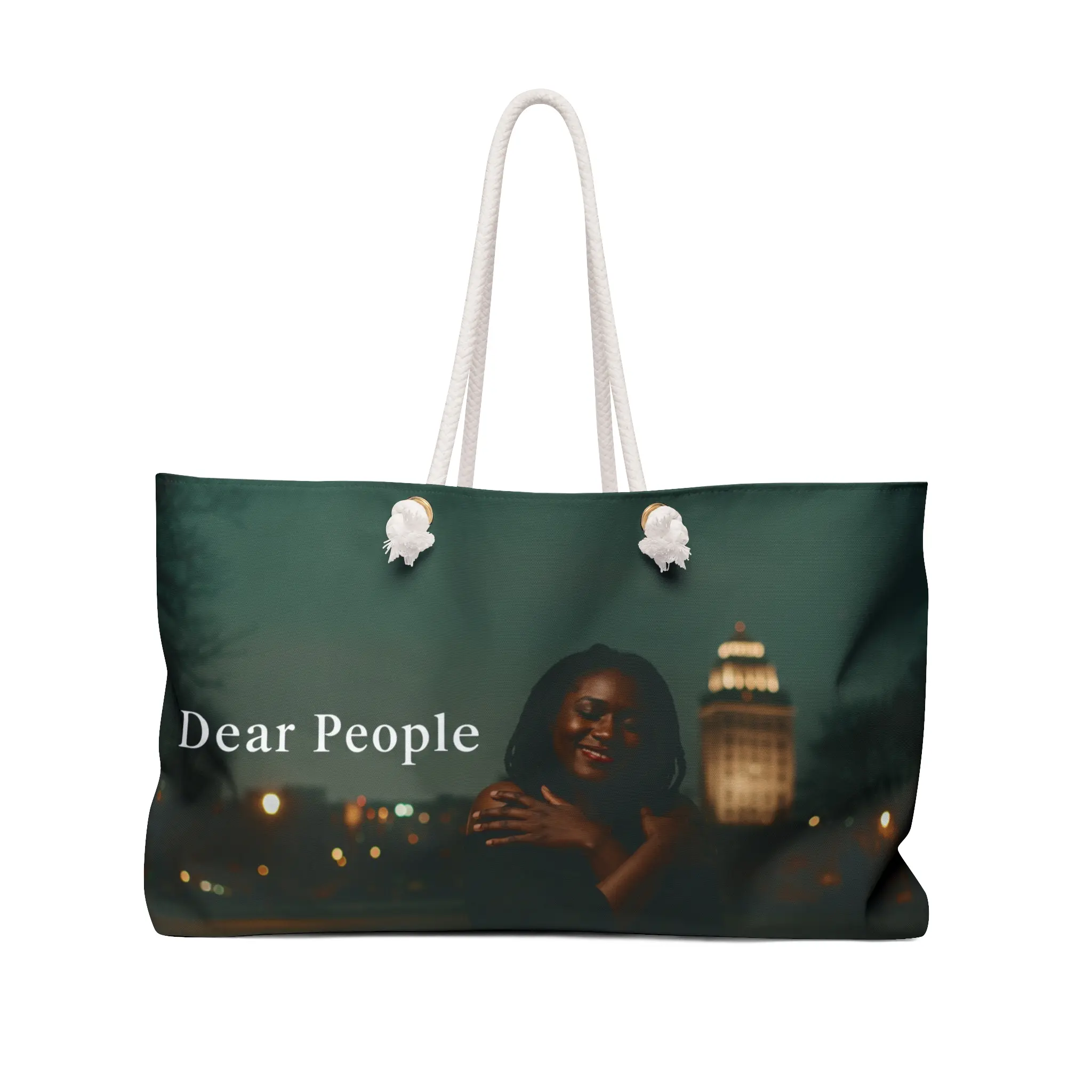 Dear People Weekender Bag, Travel Tote, Stylish Overnight Bag, Gift for Travelers, Weekend Getaway Bag, Quote Bag