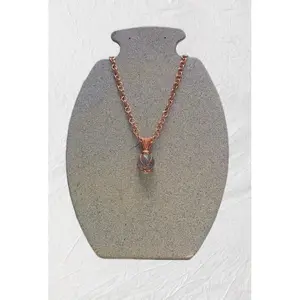 Copper Chain With Clear Quartz Pendent