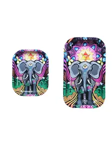 Third Eye Elephant Tray OriginalArtwork by TBenz Symbolic Design for Festival EDM Rave Decor Smooth Surface Easy Use