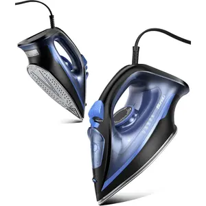 1500W Steam Iron & Vertical Steamer, 350ml Leak-Proof Water Tank, Ceramic Soleplate, Auto-Off Safety, Burst Steam, Self-Cleaning, Anti-Calc Anti-Drip Ultramarine