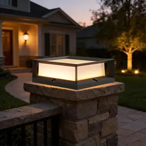 8.6" Outdoor  Light, Hardwired AC100-240V LED Pillar Column Light, 15W 1200LM 3000K Warm White, IP65   for Garden Patio Gate Pillar
