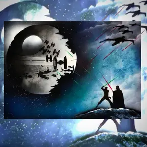 "Under the Stars of Chaos” 13x19 in Spray Painting, signed by artist, original
