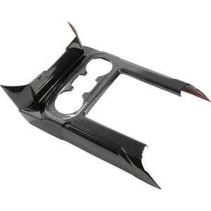 for Chevy Silverado GMC Sierra 1500 2019-2021 Sierra Silverado 2500 3500 HD 2020-2023 Accessories Interior Center Console Front Cup Holder Cover Trim ABS Carbon Fiber Pattern