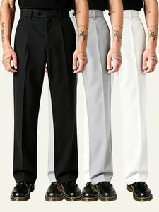 3-piece men’s pants set for all seasons: slim straight long trousers for business casual wear; stylish loungewear/sportswear pants that are breathable and comfortable for everyday wear; casual, fashionable, and comfortable fit; stylish dress trousers.