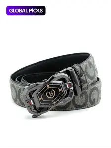 New Trendy Fashion Men's Belt, Casual Business Leather Belt, Versatile Daily Wear Waistband for Suits & Pants, Adjustable Waist Belt, Elegant Belt Buckle