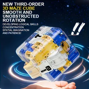 3D Magic Rolling Ball Cube Puzzle Toy for Adults Colorful Sturdy Design Universal Gift for Birthdays Holidays Four Compartments