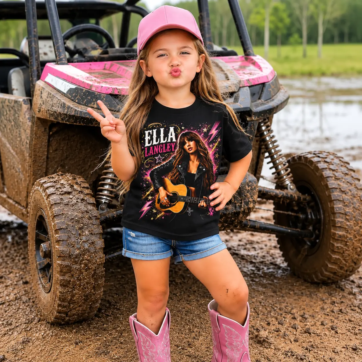 Youth & Adult Ella Fellas Langley Kids Shirt, Country Music Graphic T-Shirt, Western Cowgirl Tee for Girls, Southern Country Outfit, Concert Shirt, Rodeo Outfit, Country Music Gift for Kids