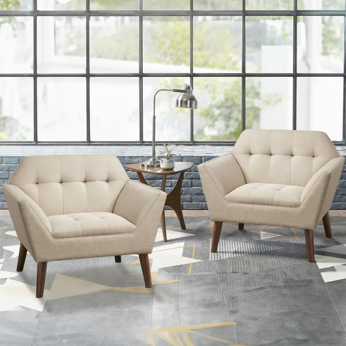 INK & IVY II110-0590 37 x 29.5 x 31.5 in. port Lounge Chair, Beige - Set of 2
