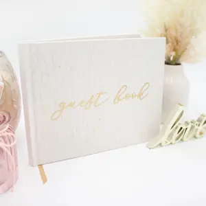 Gold Linen Guest Book for Beautiful, Special Occasions, Weddings, Showers