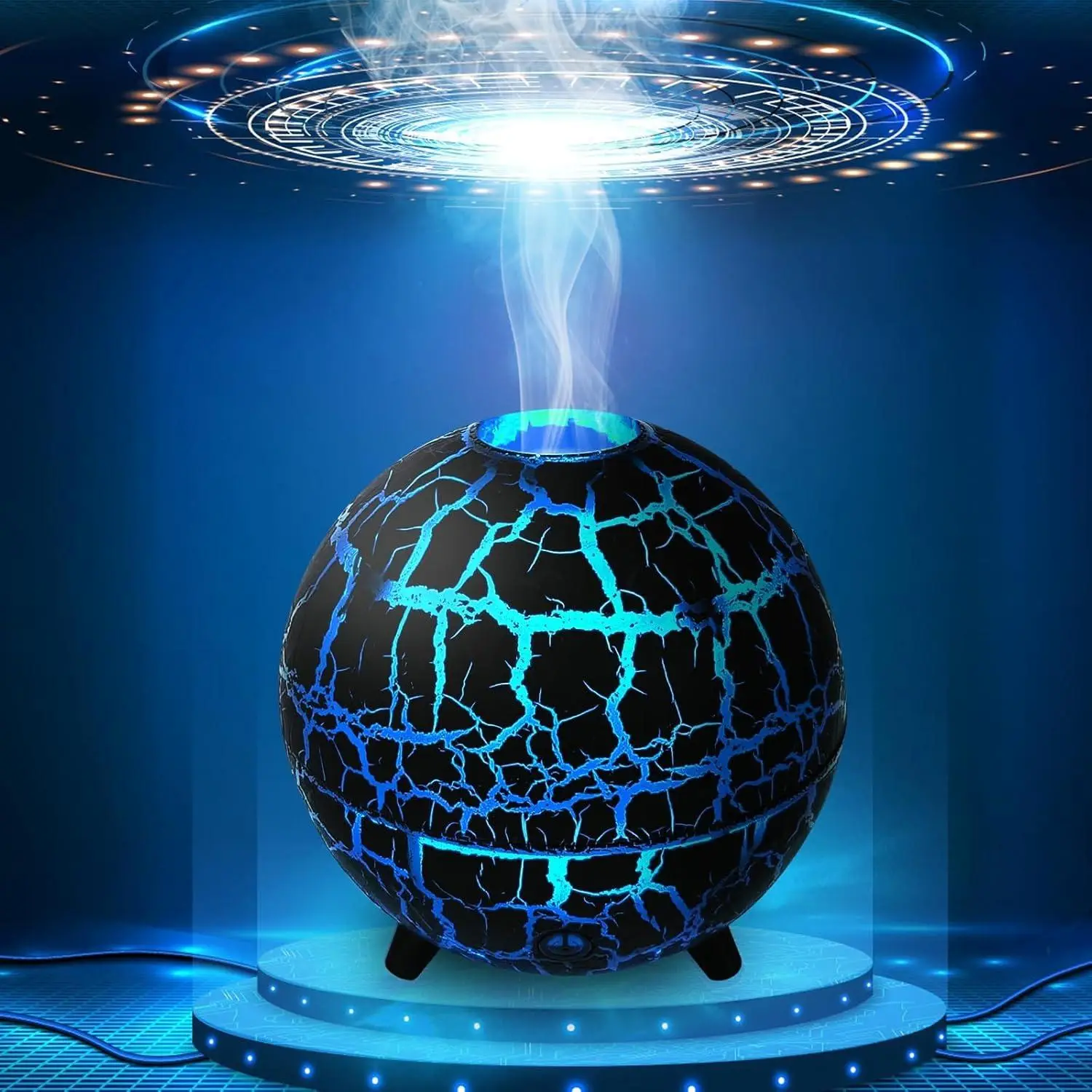 Volcano Design Aroma Diffuser, Essential Oil Scented Humidifier with Colorful Atmosphere Night Light, Quiet Humidifier for Home, Office, Bedroom