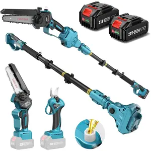 Seesii 4-in-1 Pole Saw & Pruning Shears Combo Kit, 6 Inch Mini Chainsaw for Tree Trimming, Battery Powered Chain Saw with Extension Pole, Tree Trimmer Limb Branch Cutter Pruner CP600 #TikTokShopBlackFriday