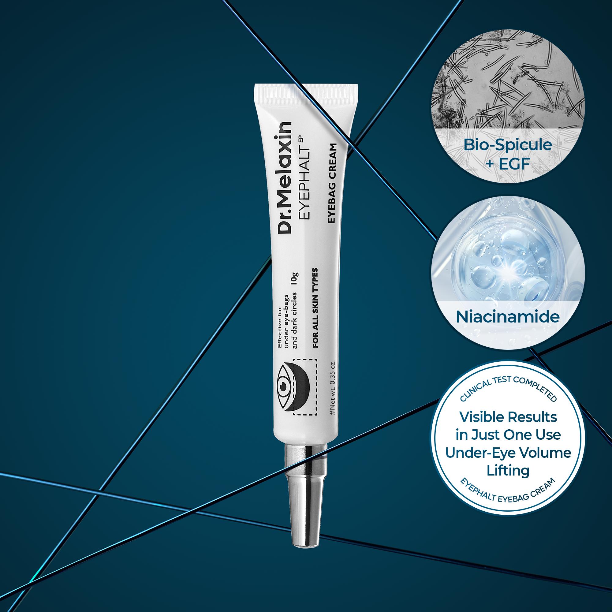 [Dr.Melaxin Official] Eyephalt Eye Cream | Eye Bag Remover Puffiness, Dark Circles, Wrinkles, Eye Skin Care EGF Anti-Aging, Niacinamide & Ceramide, 0.33 fl.oz
