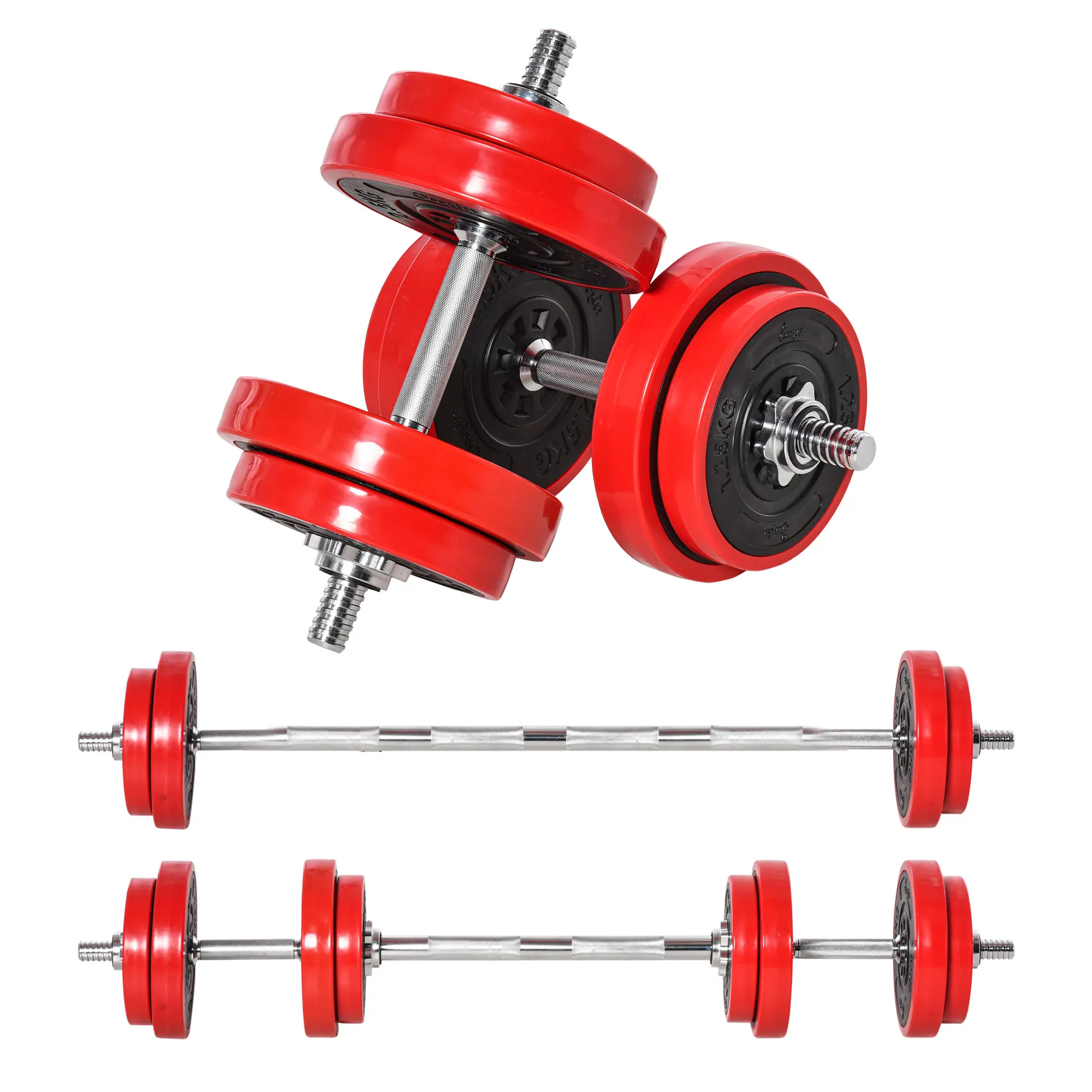 Soozier Adjustable Dumbbell Set - 44lbs Convertible to Barbell Weight Set, Multi-Muscle Training Dumbbells with Comfortable Non-Slip Handle for Home Gym Weight Lifting, Adjustable Dumbbells