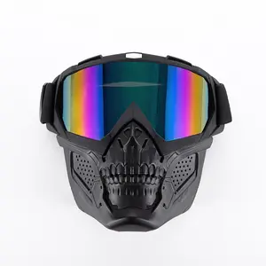 Unisex Motorcycle Off-Road Windshield, Skull Mask Full Face Tactical Goggles, Cs Military Riding Helmet Visor, Protective Eyewear for Riders, Motorcycle Accessories, Motocross Gear