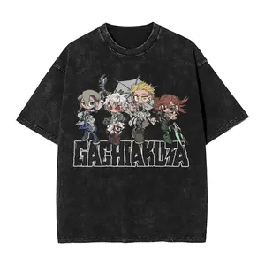 stamp shirts  Rudo Surebrec Gachiakuta Anime T Shirt Hip Hop Washed Cotton Oversize T-Shirts 2Vintage for Men Women Tops Streetwear Summer Tees