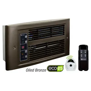 212 MAIN King Electric PX1215-ECO-OB-R 120V 1500W Power Remote-Controlled Designer Wall Mount Heater - Oiled Bronze, Automatic, Adjustable, Efficient Heating System, Home Appliance