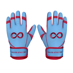 ORIGINAL SERIES POWDER BLUE & RED SHORT CUFF PRO 100% 0.9MM AAA AFRICAN GOAT® LEATHER