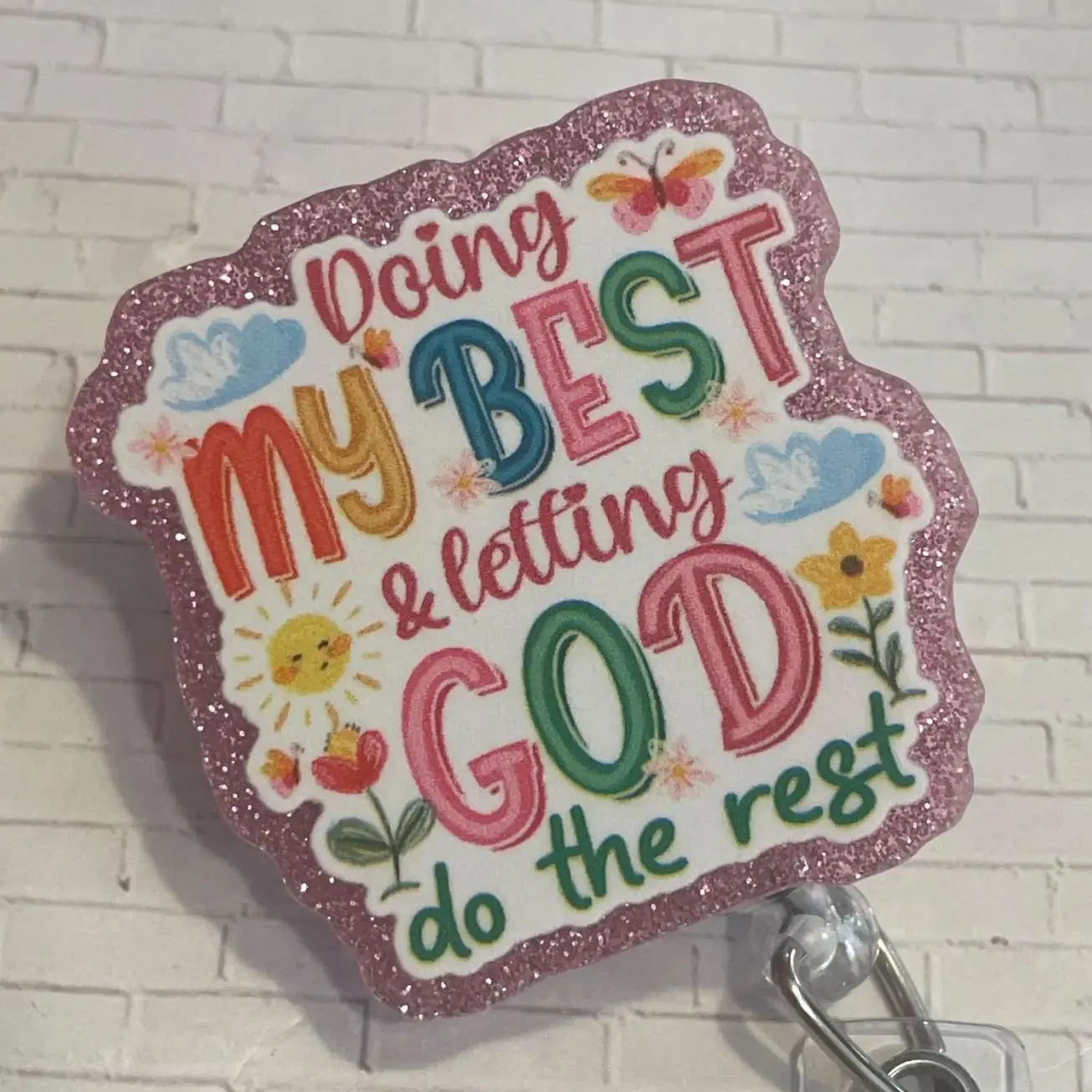 Retractable Badge Reel, Inspirational Swivel Alligator Clip