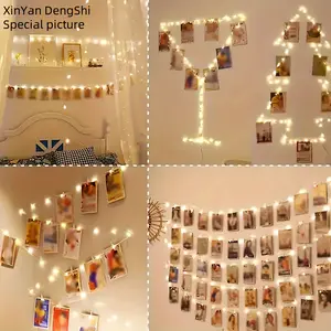 With switch photo clip string light wedding/birthday party decorative light Interior Led Lights with  suitable for photo display and display layout (compatible with all kinds of clips)