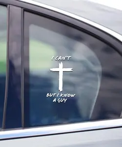 "I Can't But I Know A Guy" Decal - Faith Cross Sticker
