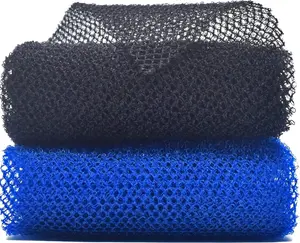 AFRICAN NET SPONGE & SCRUBBING RAG: 2-Piece Exfoliating Set for Body - Black/Blue Bath Accessories Pack Accessory Personal