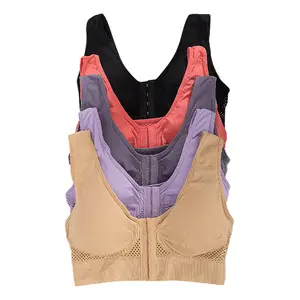 Women Push Up Sports Bra Yoga Bralette Lingerie Activewear High Impact Plus Size Breathable Lace Deep V Neck with Front Clip Minimalist Design Elegant Gym Outfits Fupa Workout Set