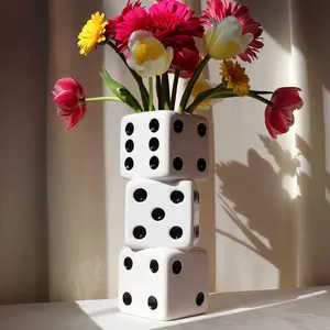 Unique Dice Resin Vase, Modern Decorative Vase for Flowers, Perfect Home Gift, Room Decor, Whimsical Room Decor