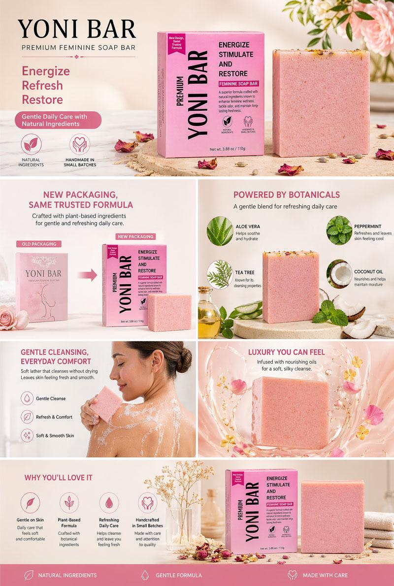 Gentle Feminine Care Soap – Natural pH-Balancing Yoni Bar with Organic Herbs, Odor-Free Protection & All-Day Moisture