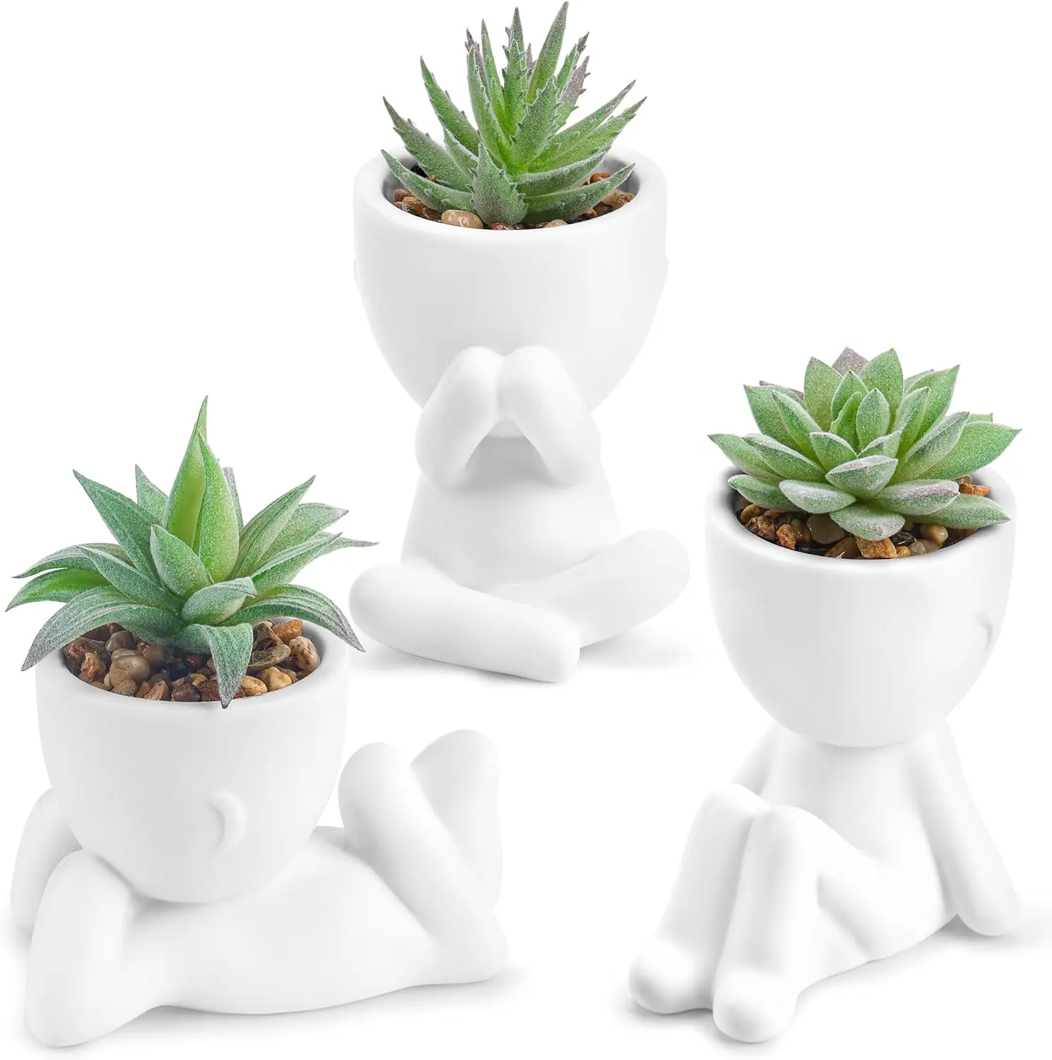 Der Rose 3Pcs Lifelike Faux Plastic Succulents - Decorative Faux Plant for Bathroom, College Dorm Desk Home Decor (summerwins Mid Year Sale),dorm essentials