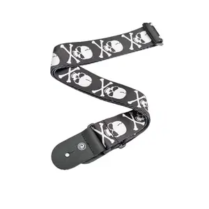 Planet Waves Woven Guitar Strap, Cross Bone Skull
