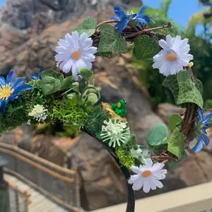 Nature Inspired Mickey Ears - Handcrafted Lightweight Design with LED Fairy Lights, One Size Fits Most, Comfortable and Lightweight