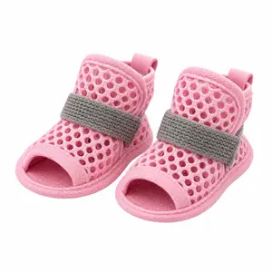 Summer Dog Sandals Breathable Mesh Dog Shoes Puppy Shoes for Hot Pavement Soft Sole Paw Protectors for Small Dogs Pink Size 4, Sandals for Dogs