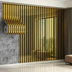 Luxury Self-Stick Wallpaper Roll, Gold & Silver Color Foil, Reflective Texture, Easy Peel-And-Stick, Vinyl Material, Living Room Decor