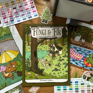 Fungi & Fir Cozy Coloring Book by Forest Coloring Co - A Relaxing Coloring Experience with Enchanting Forest Scenes