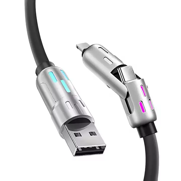 240W Multi Charger Cord - 4 in 1 Charging Cable for Mobile Devices Alloy