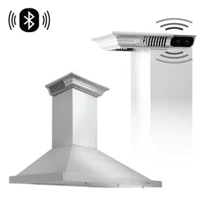 ZLINE 30 in. CrownSound™ Ducted Vent Wall Mount Range Hood in Stainless Steel with Built-in Bluetooth Speakers (KBCRN-BT-30)
