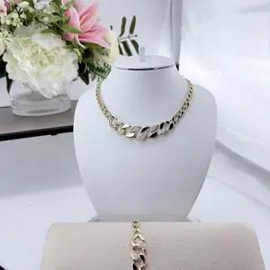 (C59) 14K Gold Plated Elegant Necklace and Bracelet Set for Women