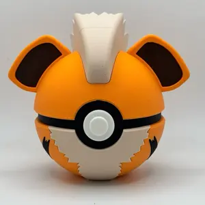 Growlithe Themed Pokeball - Great for Pokemon Fans