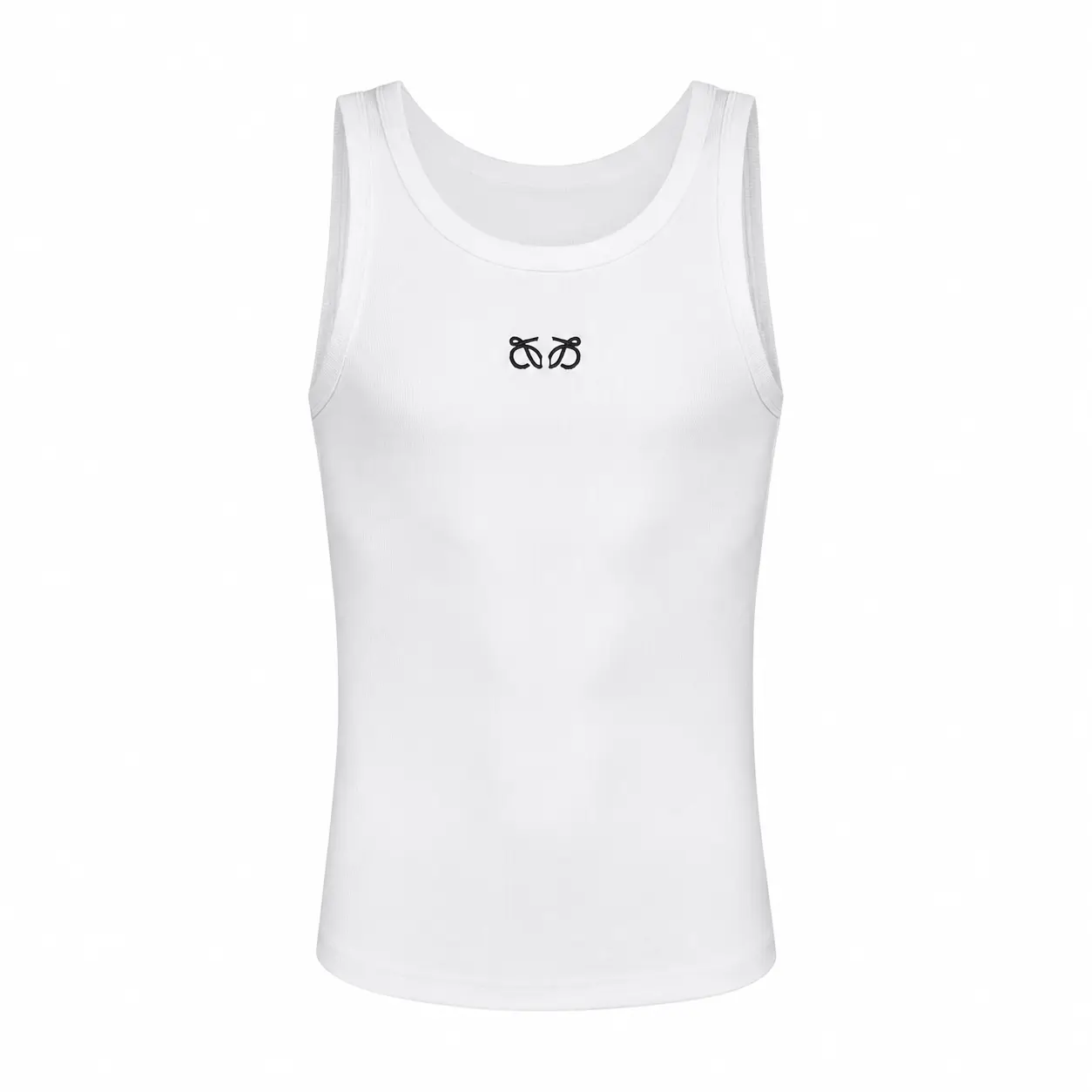 Embroidered Ribbed Tank Top