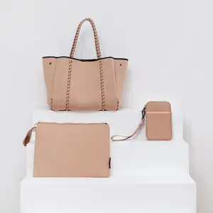 TAN TRAVEL SET: EVERYDAY TOTE + LAPTOP SLEEVE + PASSPORT WALLET
