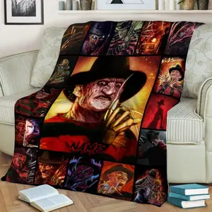 Personalized Name Blanket,Freddy Krueger A Nightmare Halloween Fleece Blanket,Halloween Blanket,Horror Character Blanket,Sweet Dream Blanket,halloween Decor Blanket Sale Christmas Decor Christmas Gifts Birthday Decorations