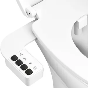 Bidet Attachment for Toilet Non-Electric,Ultra-Slim Self-Cleaning Toilet Bidet with Foldable Dual Nozzles,Adjustable Water  for Rear and Feminine Wash(White)