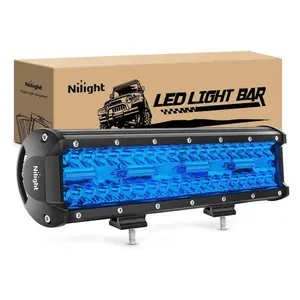 Nilight 12 Inch 240W 30000LM Blue Triple Row Spot/Flood Led Light Bar
