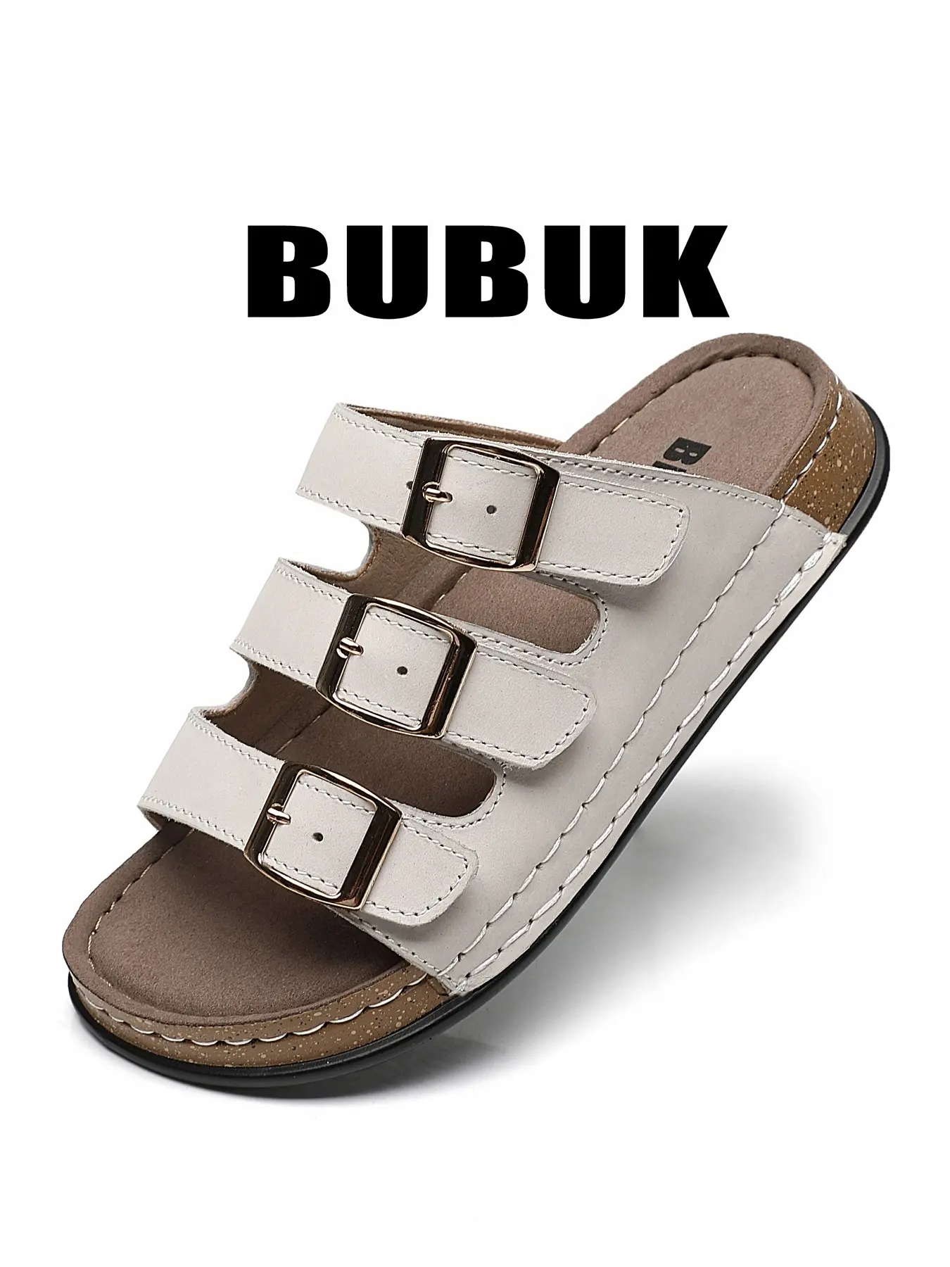 BUBUK Women's First Layer Cowhide Candy Color Open-Toe Sandals, Fashionable Comfortable Trendy Shoes, Ideal for Casual Wear