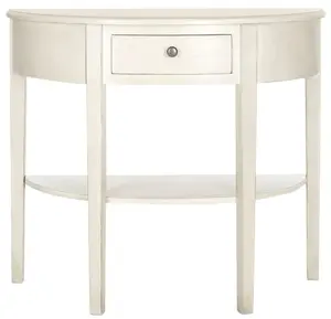 Country-Casual Console Table in Shabby-Chic White