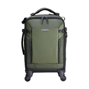 Vanguard VEO SELECT 55BT Trolley Backpack (Green) – Airline Carry-On, 4-Wheel Roller, Backpack Conversion, 13" Laptop Storage