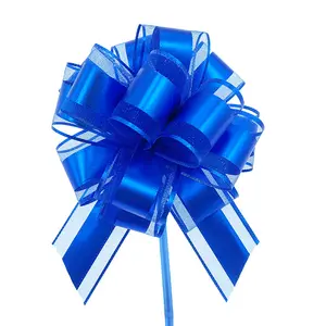 Hot-6" Large Pull Bows for Gift Wrapping - Set of 10 - Elegant Mesh & Satin Ribbons for Christmas Tree, Wedding Decor, Thanksgiving, Birthday Parties, and Holiday Gift Baskets