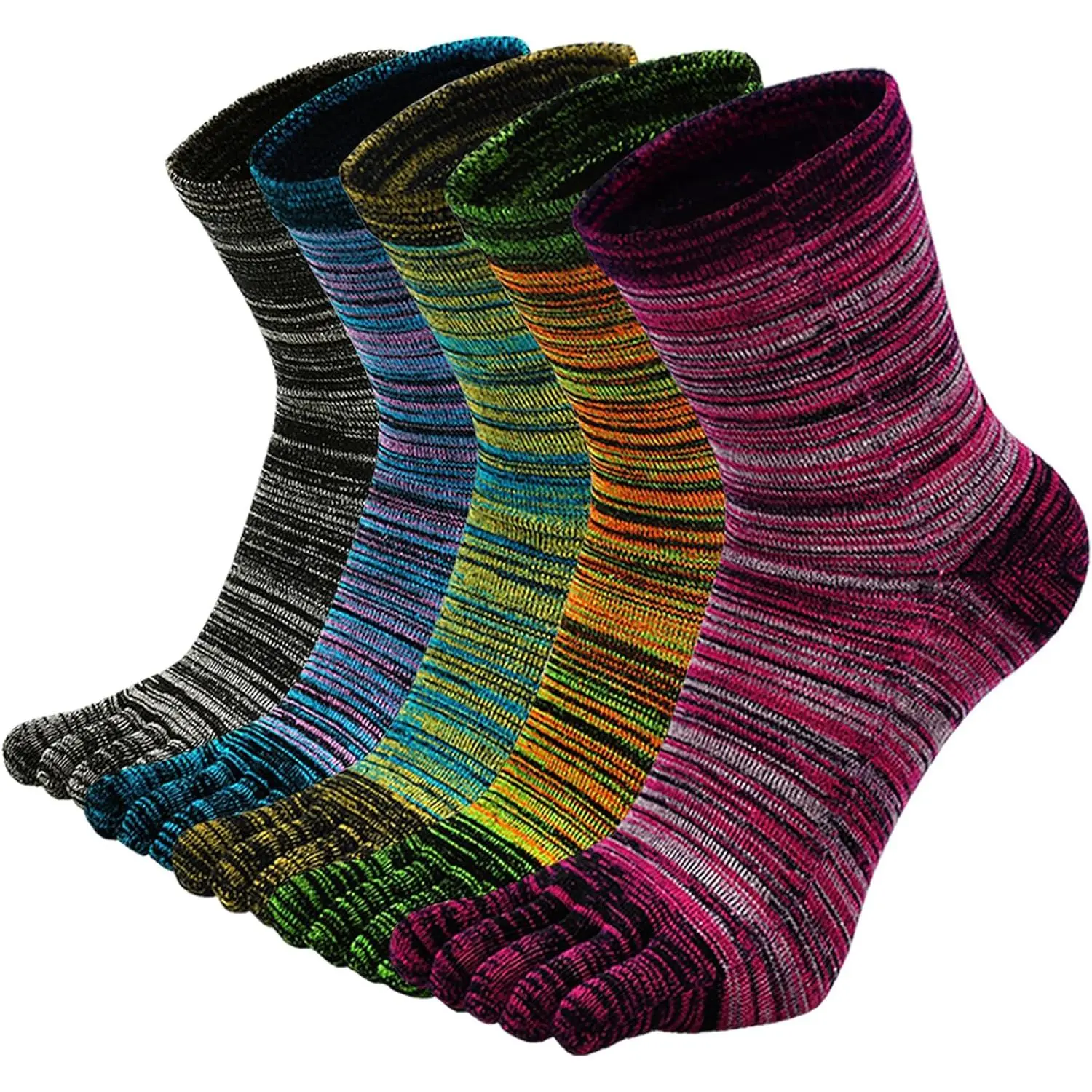 5 Pairs Toe Socks Mens Five Finger Striped Sock Running Athletic Cotton Ankle Sox 5 Pairs Toe Socks Mens Five Finger Striped Sock Running Athletic Cotton Ankle Sox