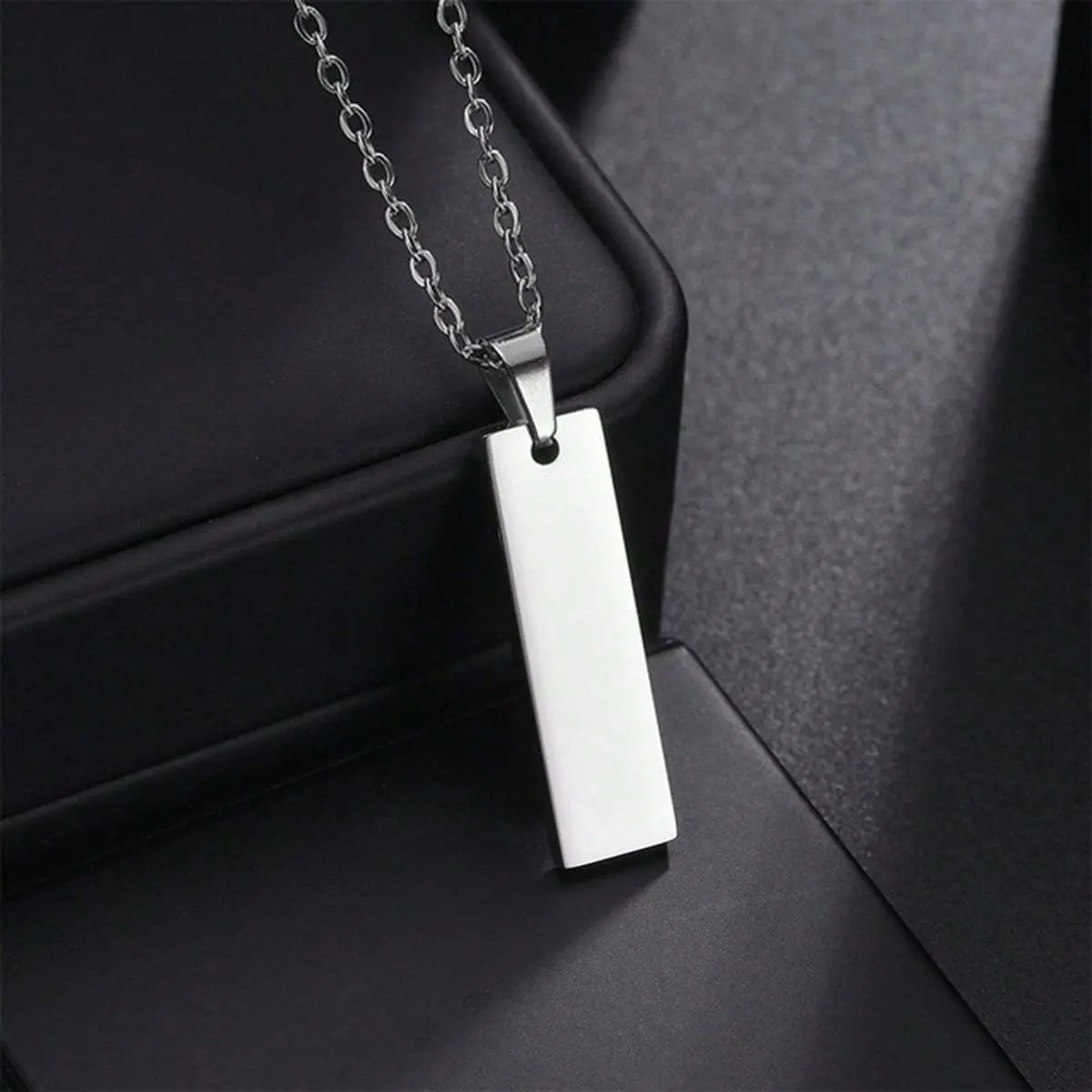 1 Pc Fashionable Ins Style Minimalist Smooth Bar Pendant Necklace for Daily Decoration Fo Women and Men